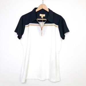 Sport Haley Color block polo quarter zip shirt